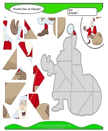 Puzzle Kes Yapıştır Çalışma Sayfaları